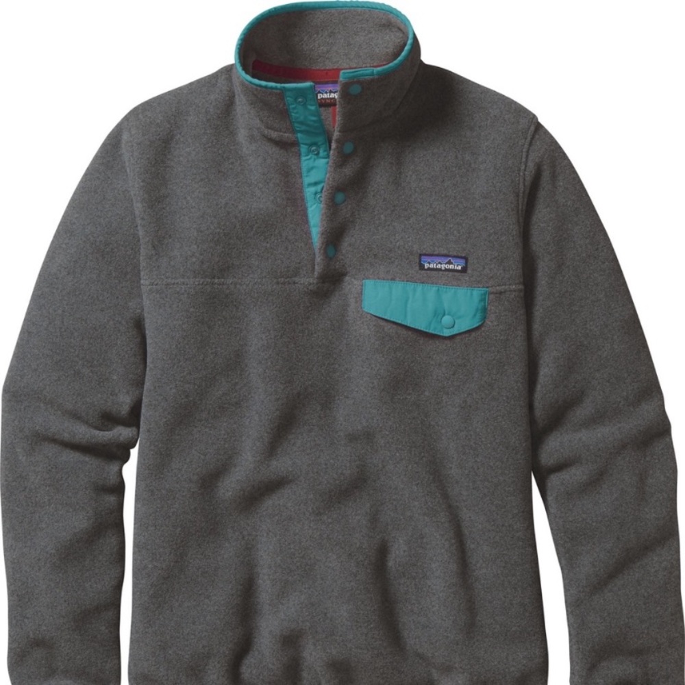 Patagonia synchilla grey/teal pullover